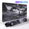 Samurai Black Mouse Pad Large Computer Gamer Table Mat Laptop Art Desk Mat PC Mousepad Non-slip Rubber Keyboard Accessories Pads