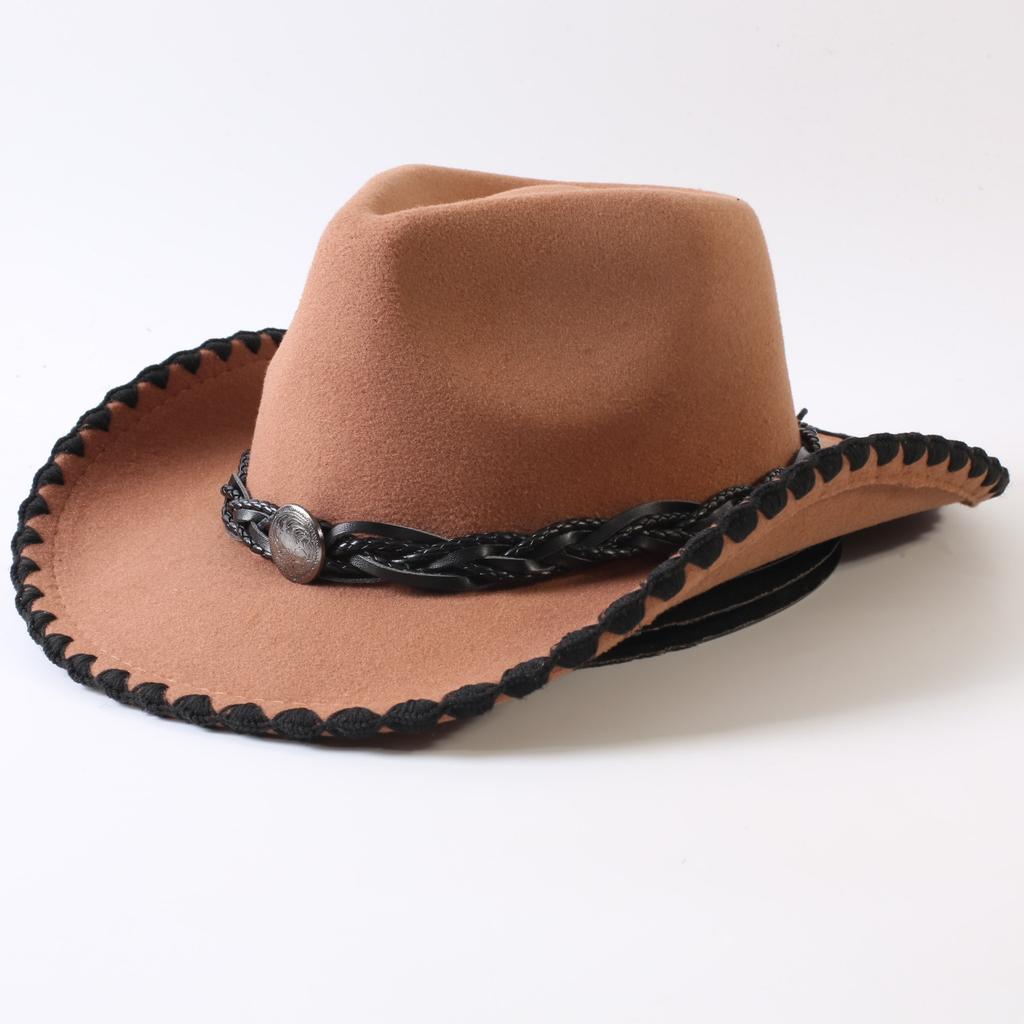 Popular European and American Classic Retro Western Cowboy Hats, Men's and Women's Fashion High-end Peach Heart Top Hats