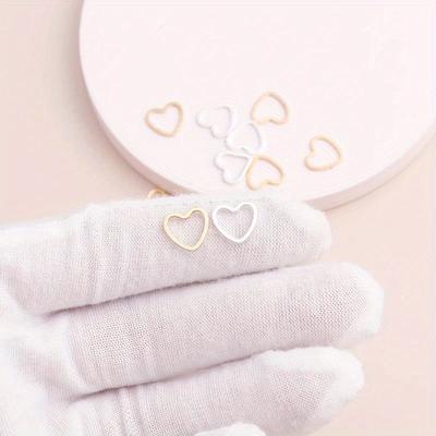100PCS /bag Small Hollow Hearts Connectors Beads for DIY Bracelets Necklaces Golden Silvery Color 10x10mm Making Finding Charms Jewelry
