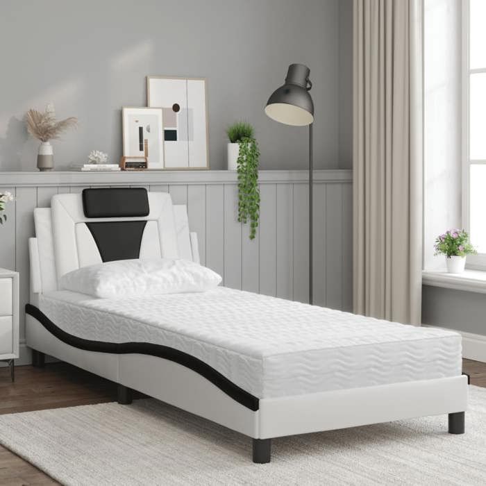 VidaXL Lit avec Matelas, Lit Rembourré avec Coussin de Tête de Lit, Lit Simple, Lit Adulte, Meuble de Chambre à Coucher 3208774
