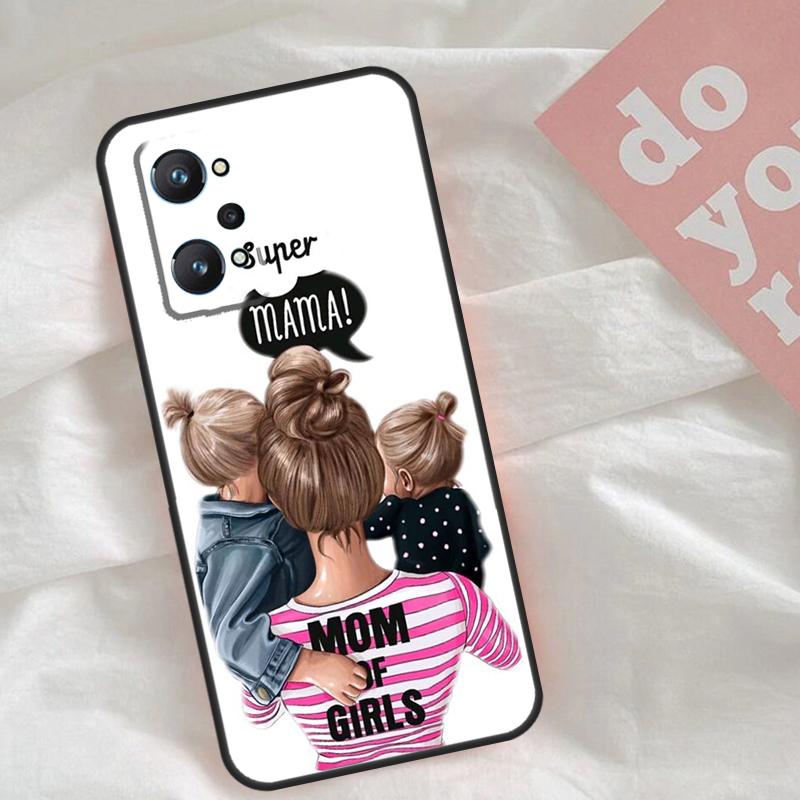 Baby Mother Brown Girl Family Case For Realme C75 C63 C61 C65 C67 C55 C51 C53 C35 C71 15 11 12 13 14 Pro Plus GT6 GT7 Pro