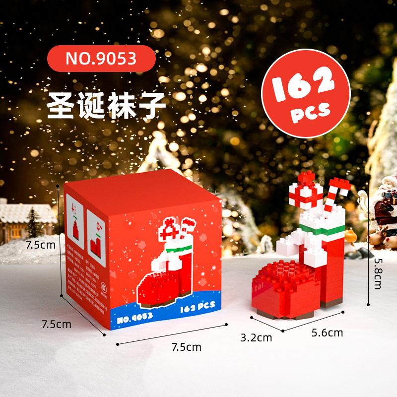 

Kids Christmas Toys Building Blocks Micro Bricks DIY Mini Tree Santa Claus Snowman Christmas Decorations New Year No box