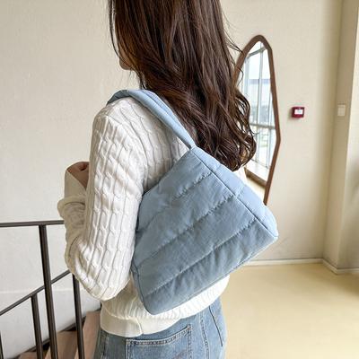 2025 Fall New Fashion Small Fresh Nylon Shoulder Bag Simple Casual Lightweight Solid Color Armpit Bag