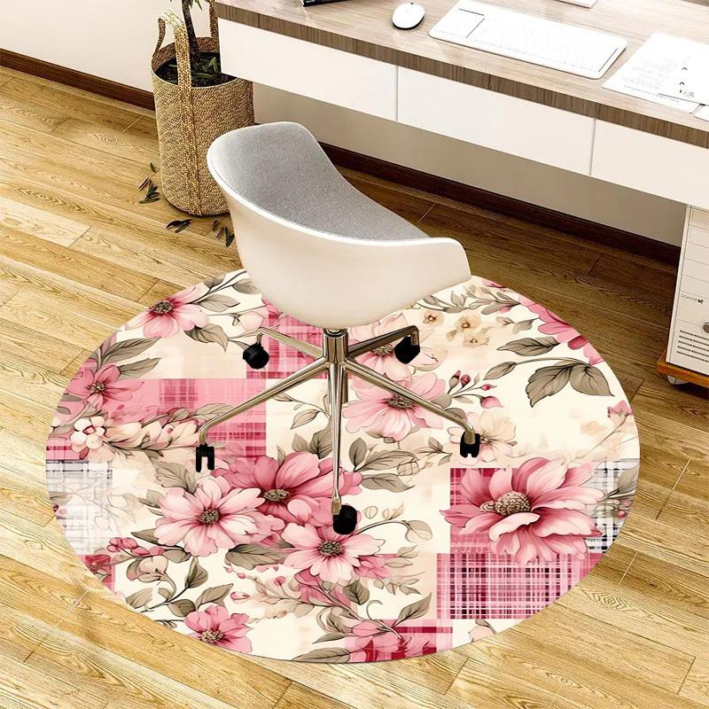 1pc Office Carpet Chair Mats Floral Patchwork Pattern Perfect for Decorating Office Chairs, Living Rooms, Or Bedrooms