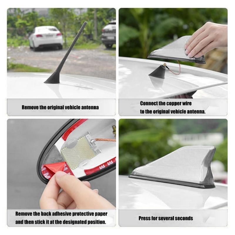 Car Roof Antenna Caps Adhesive Shark Fin Antenna Cover Universal Aerial Cover Trim Easy Installation Aerial Toppers
