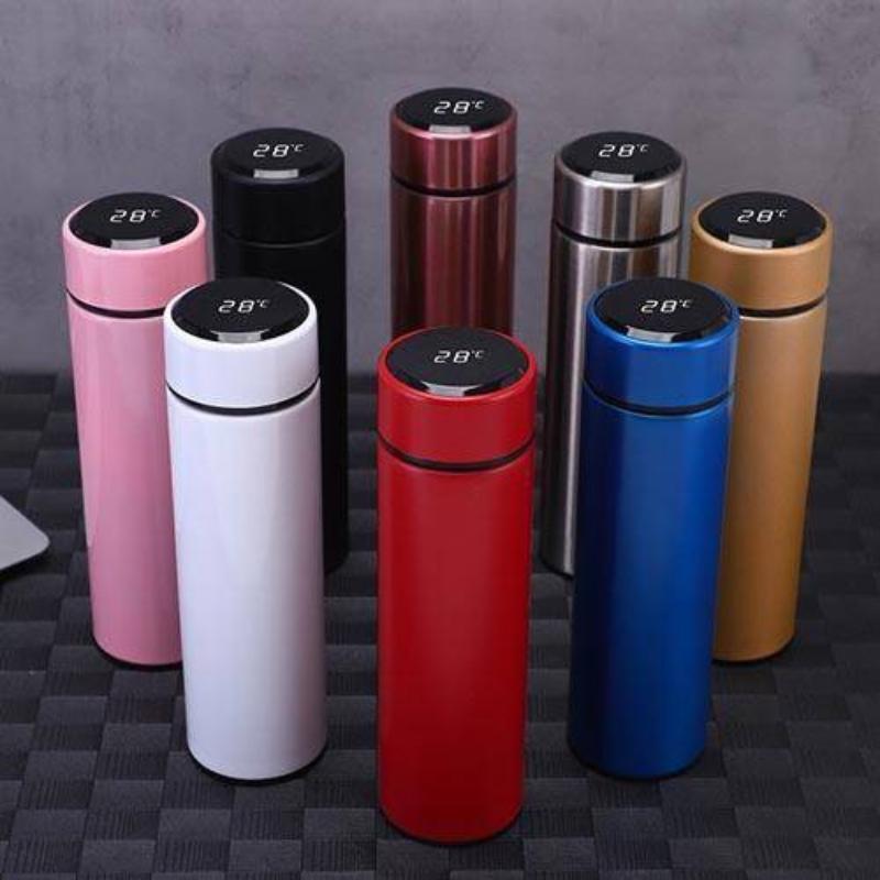Temperature-Measuring Insulated Cup 304 Double-Layer Stainless Steel Water Cup Car-Mounted Business Gift Temperature Cup