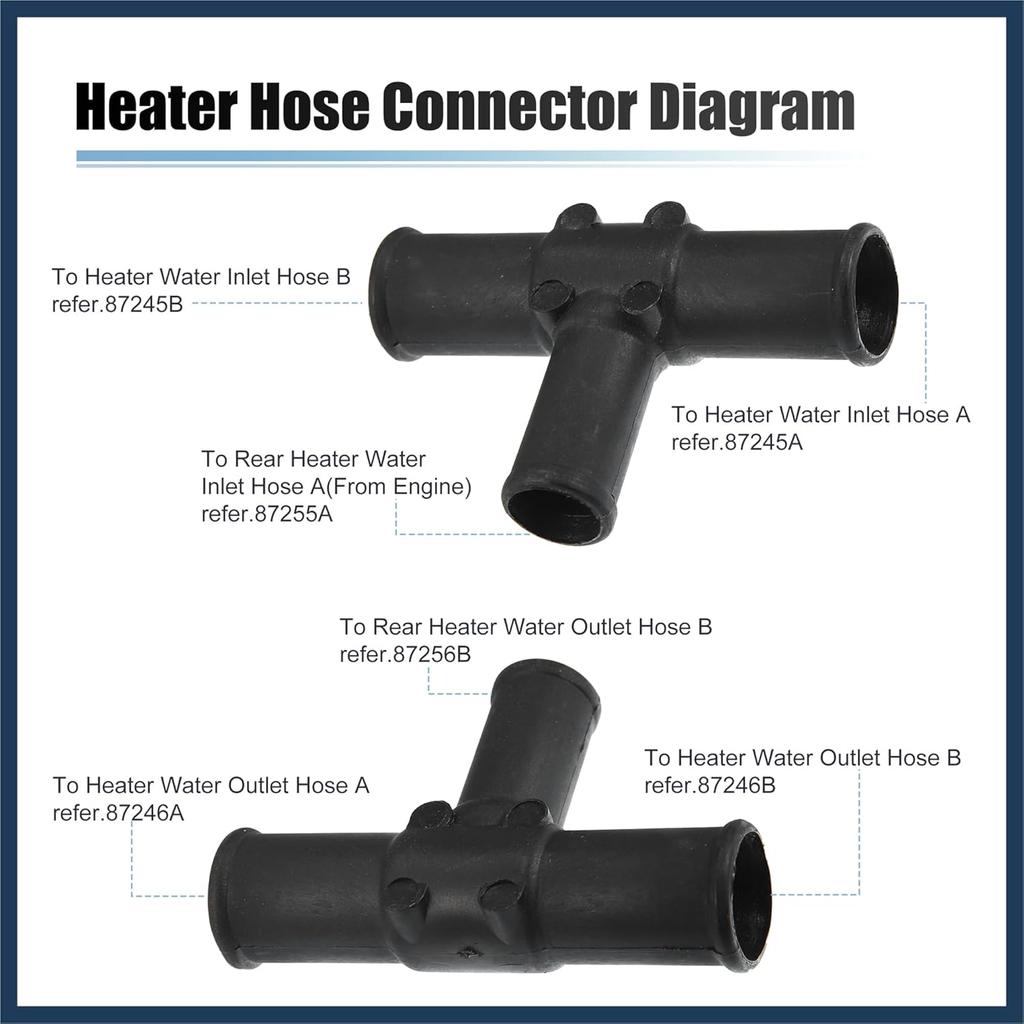2 Pcs Heater Hose Tee Connector for Toyota Land Cruiser 1992-2007 for Toyota Sequoia 2001-2007 for Toyota Sienna 2004-2007 HVAC Heater Hose Tee