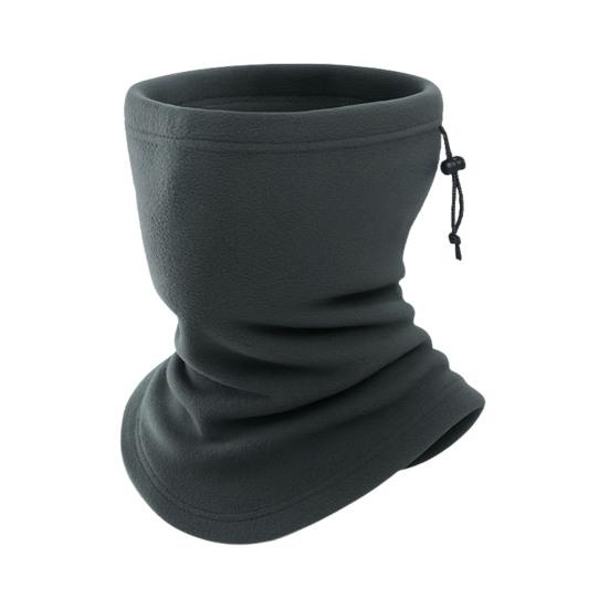 Fleece Neckerchief Scarf Solid Color Adjustable Drawstring Warm Polar Fleece Riding Face Guard Cold Weather Scarf