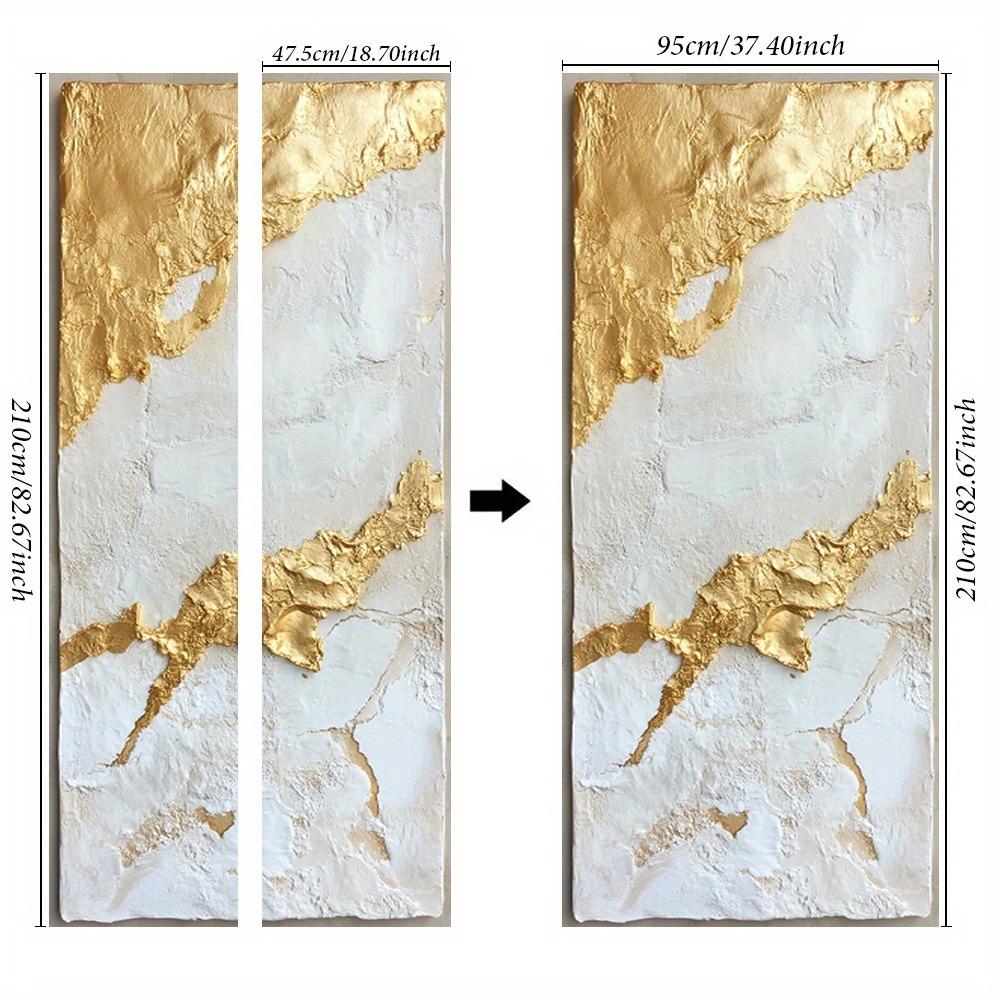 1 Satz/2 Stück Moderne Tür Wandaufkleber, PVC Selbstklebend Abnehmbares Wandbild - Abstrakte Tür Aufkleber Dekoration - Kreative Goldene Textur Tür Wandbild
