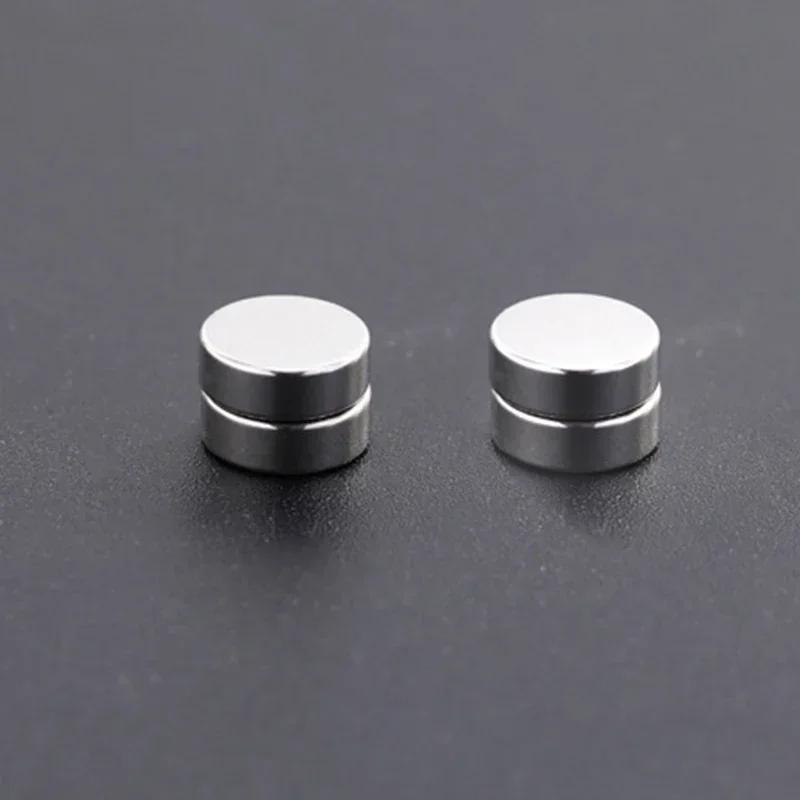 1/3 páry 6MM Křišťálové Magnetické Náušnice Puzetky z Nerezové Oceli Bez Piercingu pro Muže Punk Zirkon Magnetické Náušnice Nepropichovací Šperky