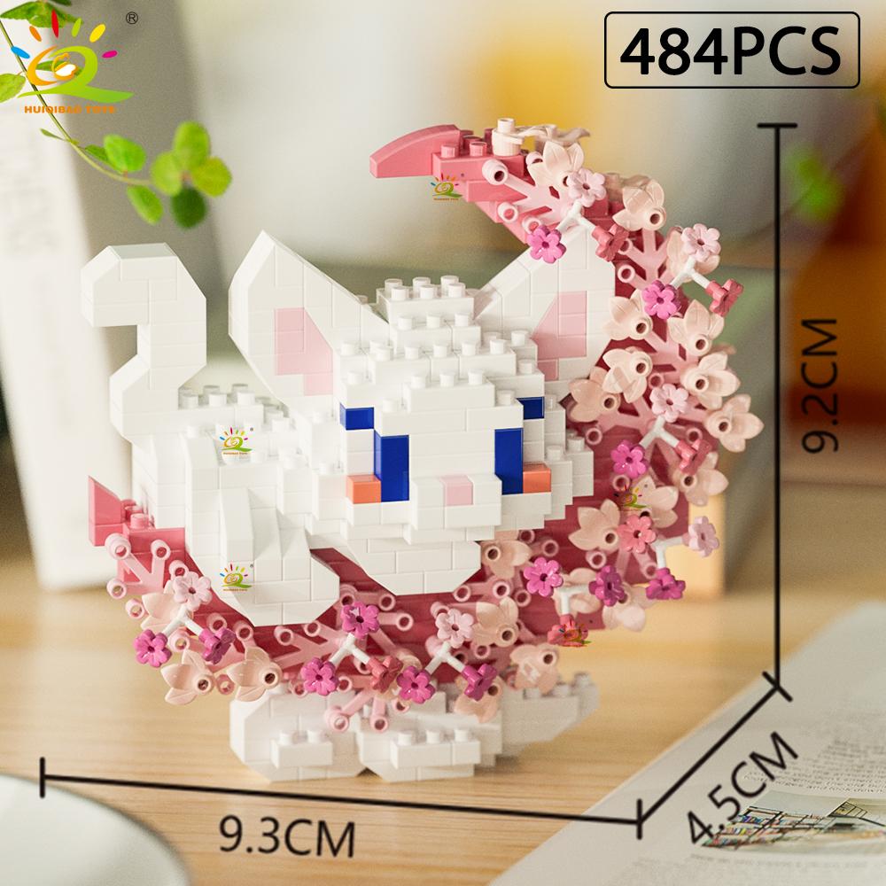 MOC Flower Animal Micro Building Block Mini 3D Diamond Model Brick DIY Construction Toy for Children Desk Decoration