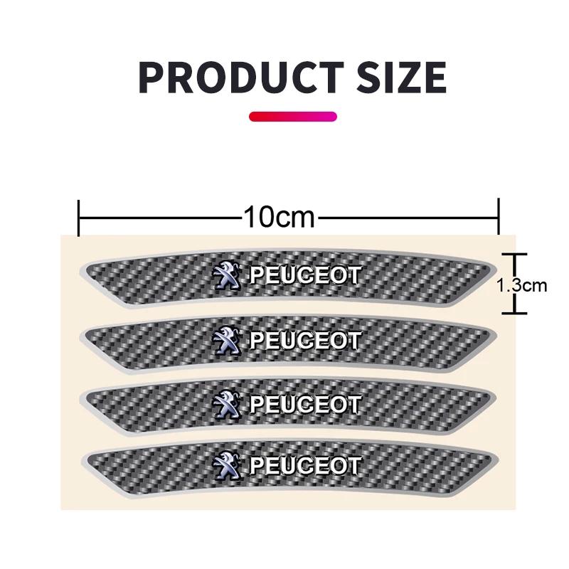 4ks Módní Auto Znak Ráfky Kol Nálepka na Zrcátka Ozdobná Nálepka Pro Peugeot 308 408 508 RCZ 208 3008 2008 206 207 307 Autopříslušenství
