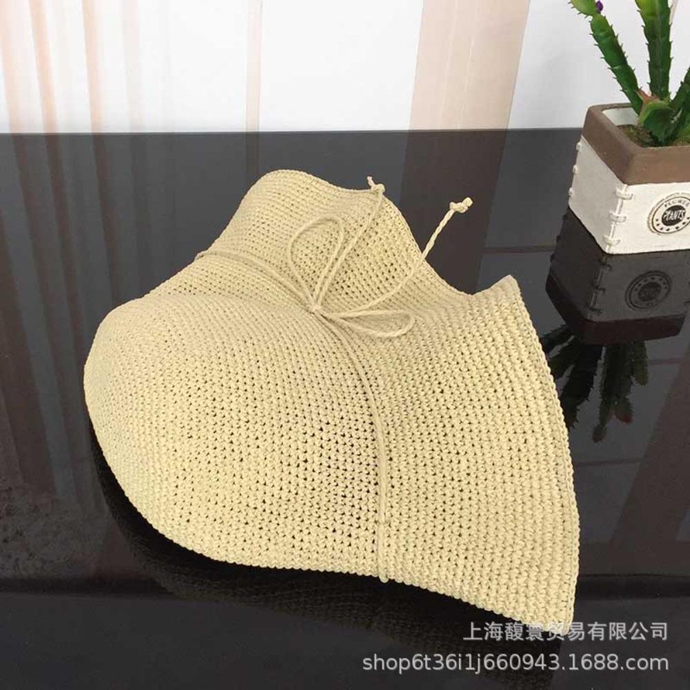 8Cm Japanese handmade crochet pull-up straw hat foldable sun hat children summer sun protection bucket hat sun hat