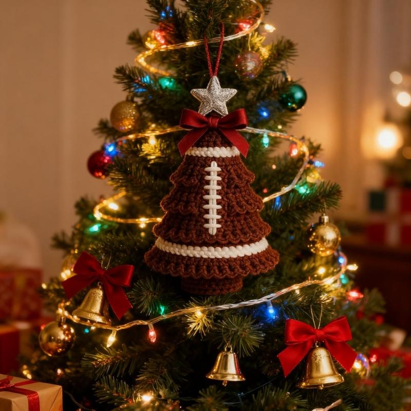 Handmade Crochet Christmas Tree Set For Home Decoration With Step-by-Step Tutorial Instruction Crochet Hook and Yarn