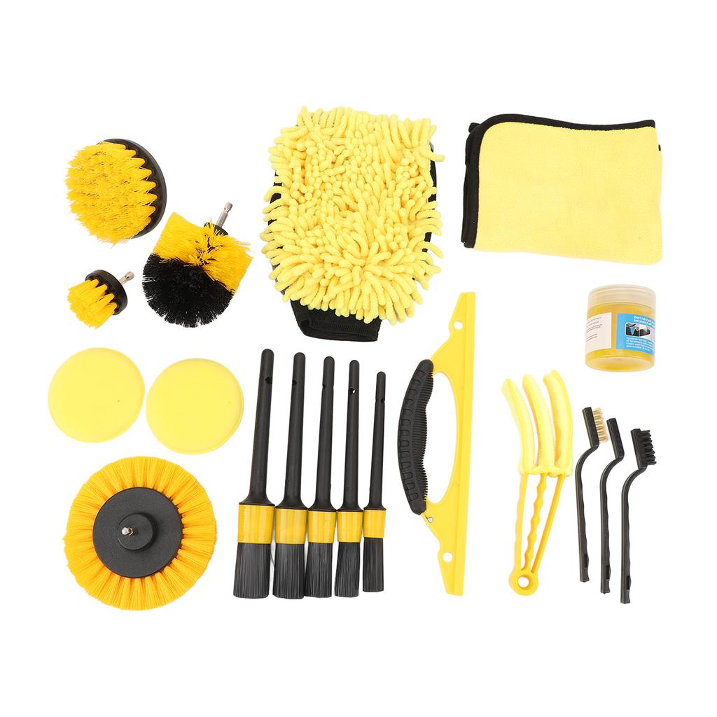 Bohrbürstenaufsatz-Set Vielseitiges Autoreinigungs-Bohrbürsten-Set mit Drahtbürste Innenraumbürste