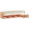 VidaXL Salon de jardin 5 pcs avec coussins cire marron bois pin massif 3299390
