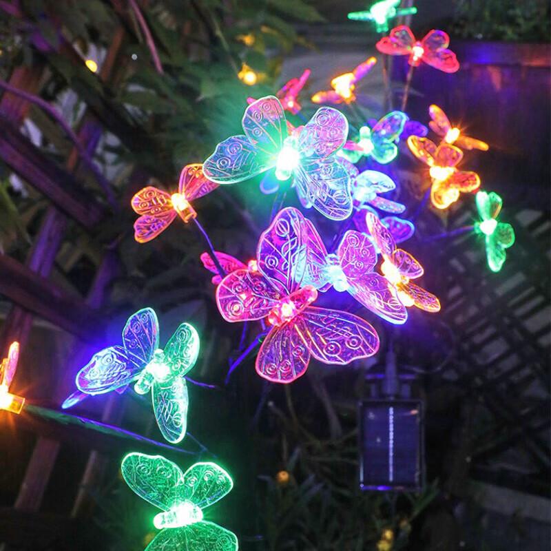 Enpufike LED Solar Powered Garden Butterfly Stake Light