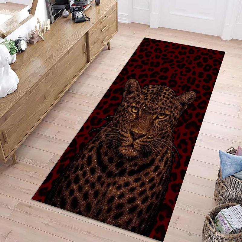 

3D Leopard Cheetah Hallway Rug Runner Carpet Mat Big Cat Pattern Home Decoration Floor Rugs for Living Room Bedroom Kids Room 50x150CM