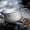 Titanium Camping Pot Multi-Functional Foldable Camping Soup Pot Reusable Lightweight Food Container for Hiking Mountaineering