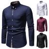 2026 Men's European & American Style Slim Fit Long-Sleeve Color Block Shirt