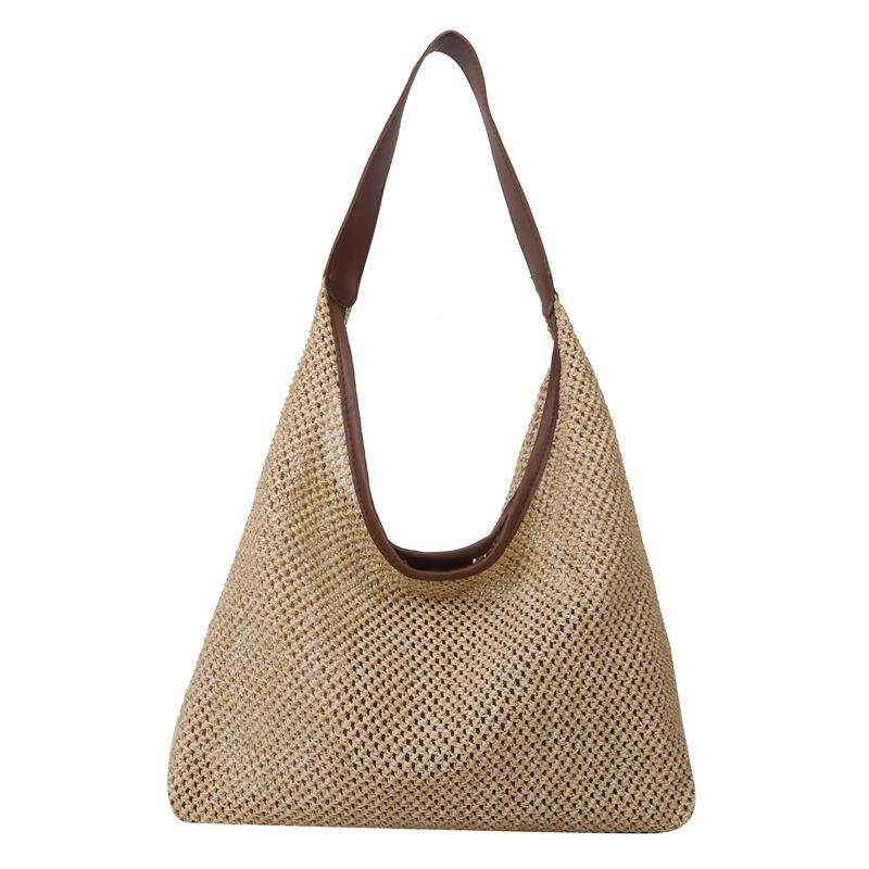 Summer Popular Women's Handheld Woven Bags, Fashionable Shoulder Bags, Seaside Travel Beach Straw Bags