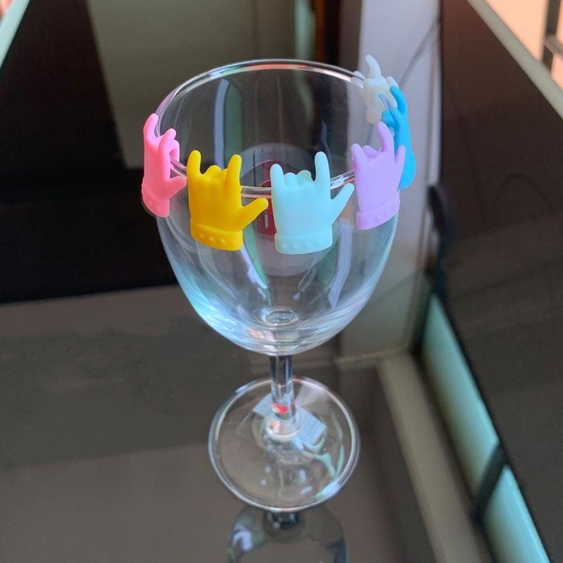 Silicone Finger Wine Glass Marker Creative Glass Goblet Recognizer Distinguishing Sign Recognizer