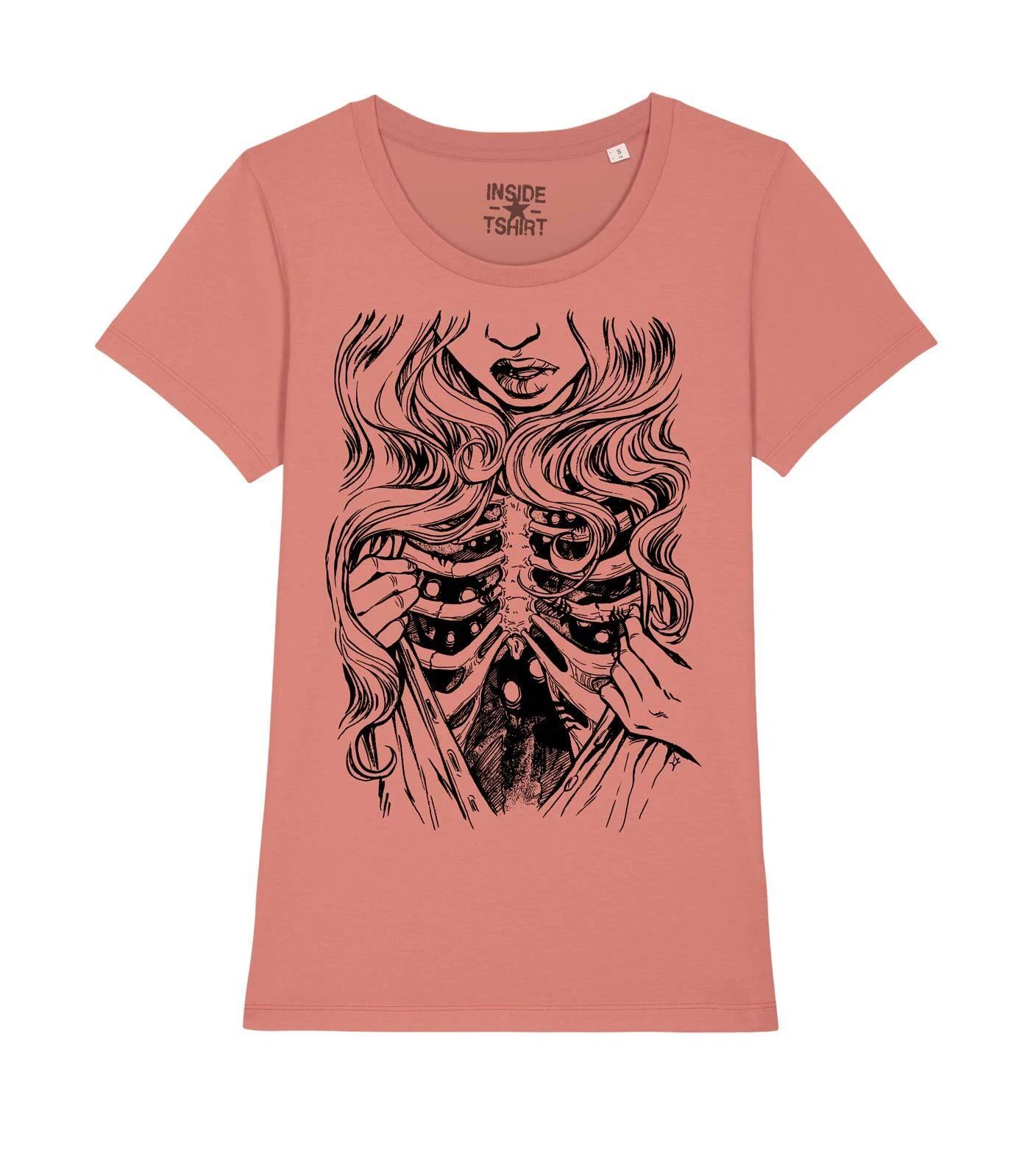

Gothic Demon Inside Tattoo Damned Beauty Dark Black Side T-Shirt Girl M