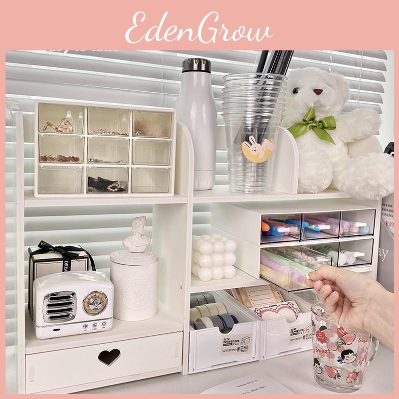Wooden Desktop Organizer With Drawers For Bedroom And Office Storage