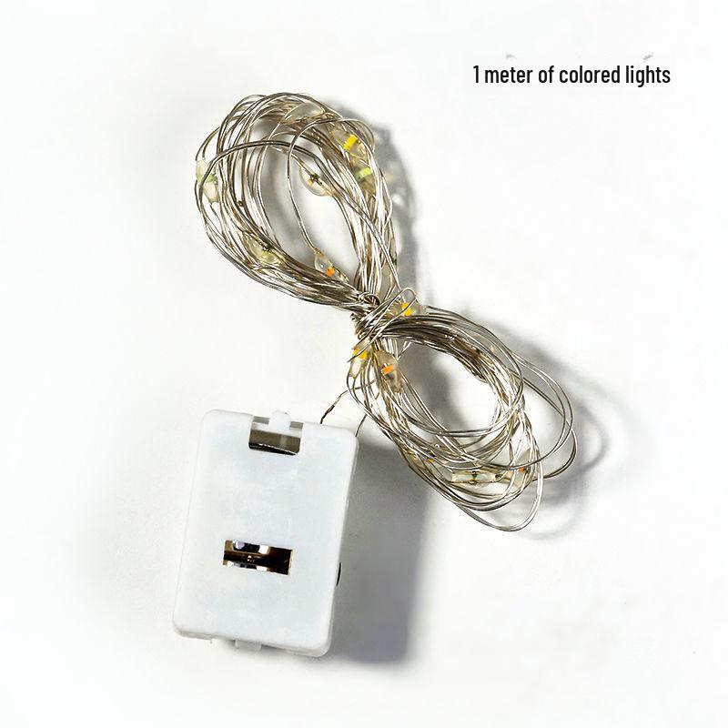 

USB Мідний Дріт Різдвяні Світлодіодні Зірки - Декоративні Гірлянди в Маленькій Білій Коробці Color