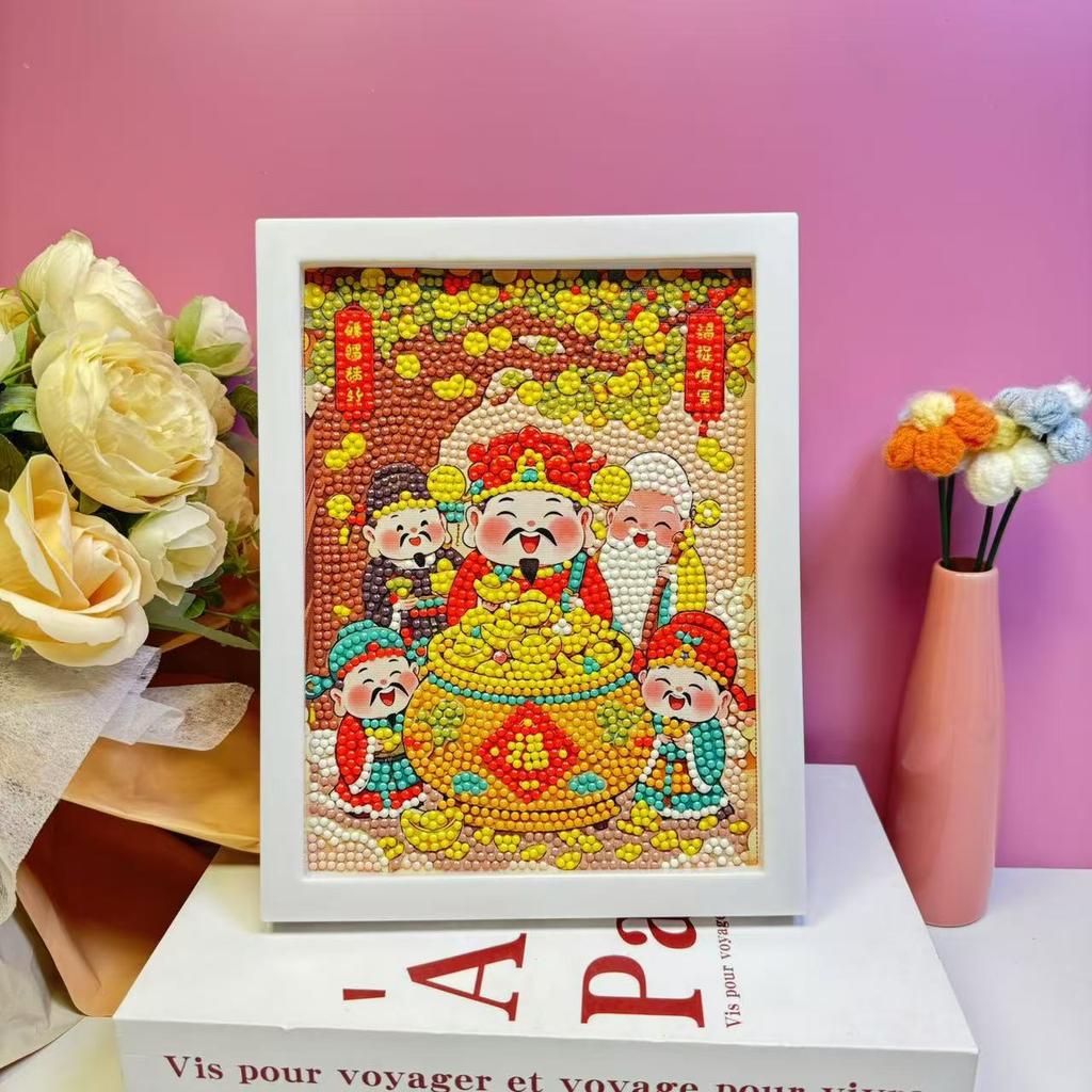 Children'S Diamond Painting Framed Handmade Diy Material Bag Sanrio Diamond Paste Painting Concentration Toy