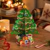 Christmas Card with Freestanding Tree Construction, Paper Greeting Card for Personal Holiday Messages and Gift Presentation, 1 Card