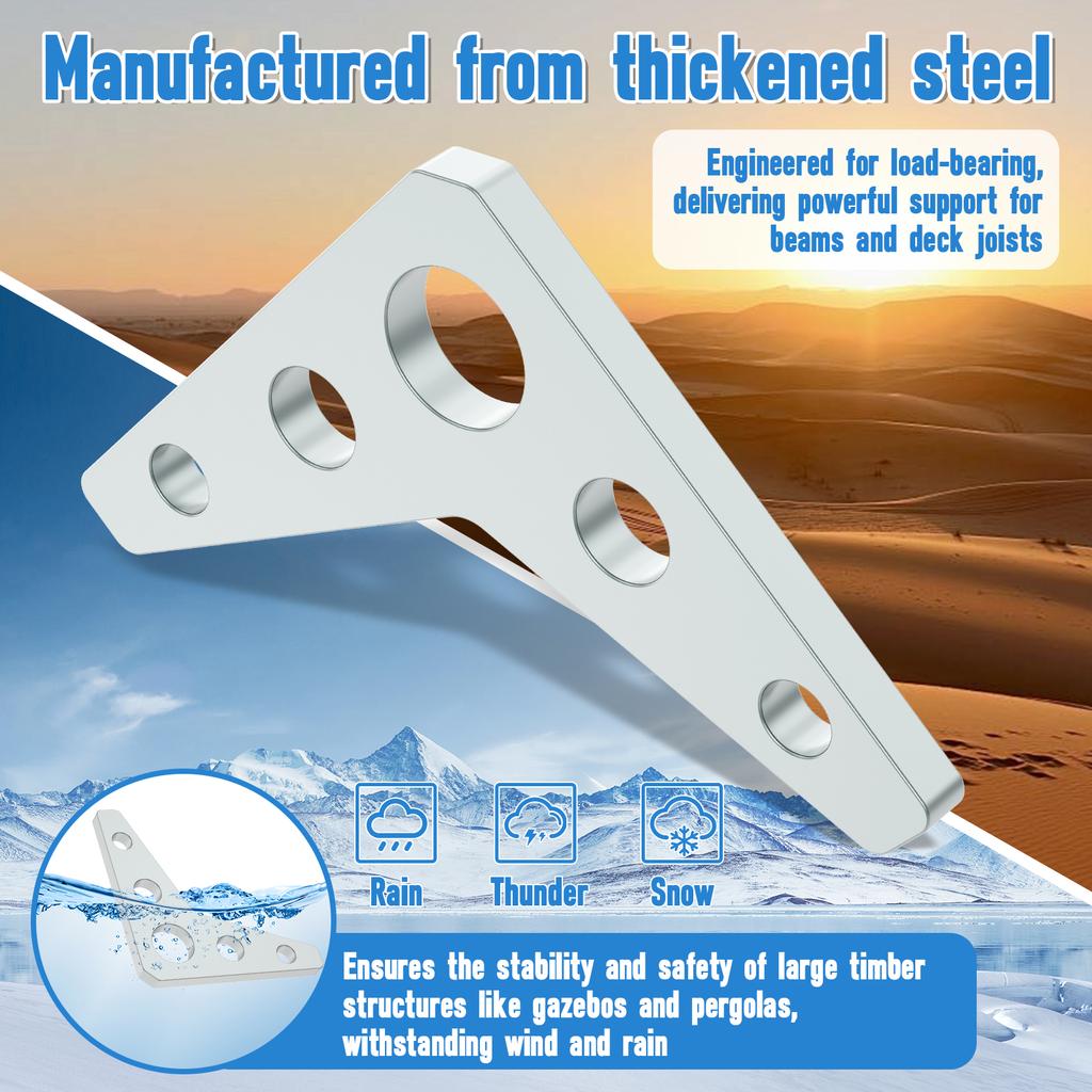 10/20pcs Metal column beam connector heavy-duty crossbeam bracket deck support beam bracket used for fixing wooden frame awnings