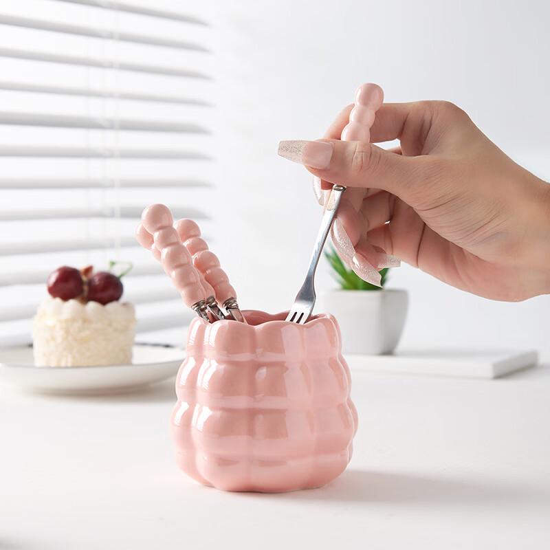 Zhi Shi Cream Style Fruit Fork Set