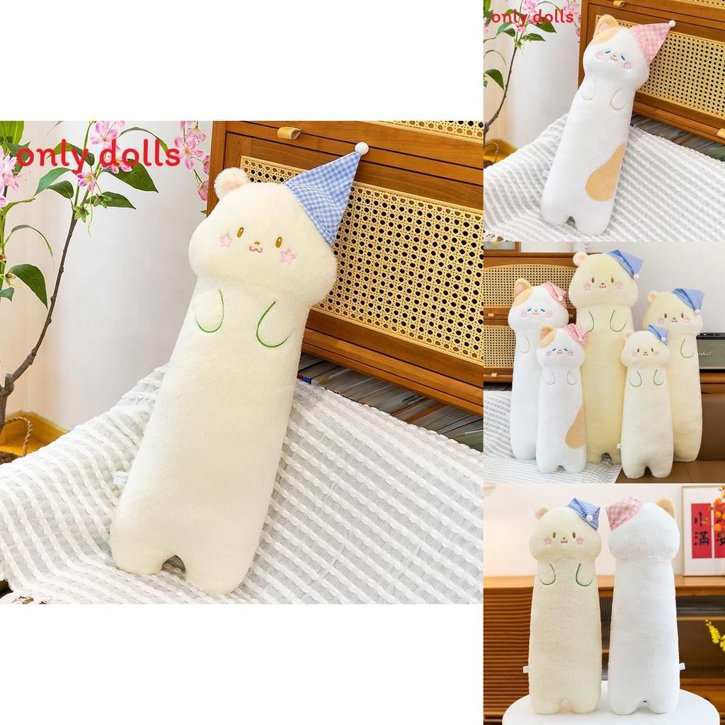 Kız Çocukları İçin Uyku Şapkası Tasarımlı Peluş Yıldız Kedi Uzun Hayvan Yastığı Uyku Gevşemesi Yatak Kenarı Desteği