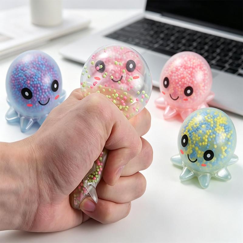 Glowende Licht Inktvis Konijn Stressballen Zacht Knijp Fidget Speelgoed Sensorische Angstverlichting Willekeurige Kleur Bubbel Octopus Bal Cadeau