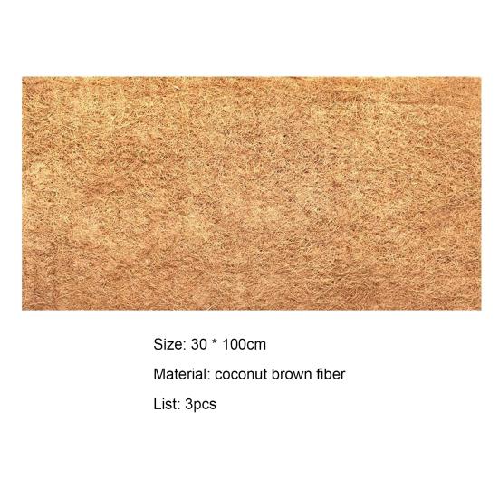 3Pcs Coco Liner Roll Breathable Tear-Resistant Coir Coconut Planter Liner Garden Decoration