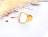 JeeMango New Stainless Steel Geometric Shell Rings 18K Gold Plated Handmade Bohemia Party Ring For Women Free Shipping JR2