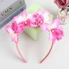 1PC Women Girls Flower Headbands Wedding Party Headdress Hair Accessories For Bridal Floral Satin Hairbands Headwear