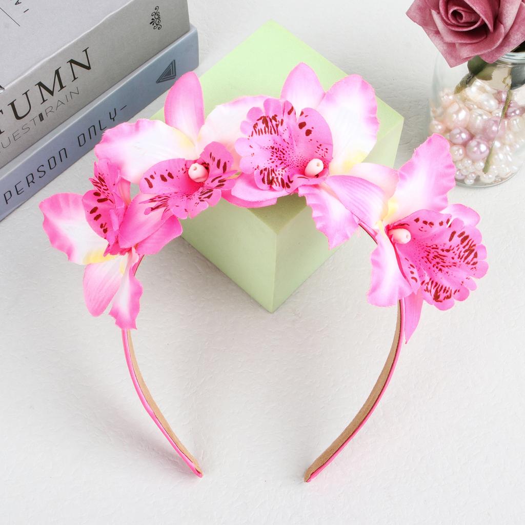 1PC Women Girls Flower Headbands Wedding Party Headdress Hair Accessories For Bridal Floral Satin Hairbands Headwear