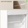 Metal Shoe Cabinet with 3 Flip-Down Compartments, Slim Shoe Cabinet, Wall-Mounted, for 6 Pairs of Shoes, White