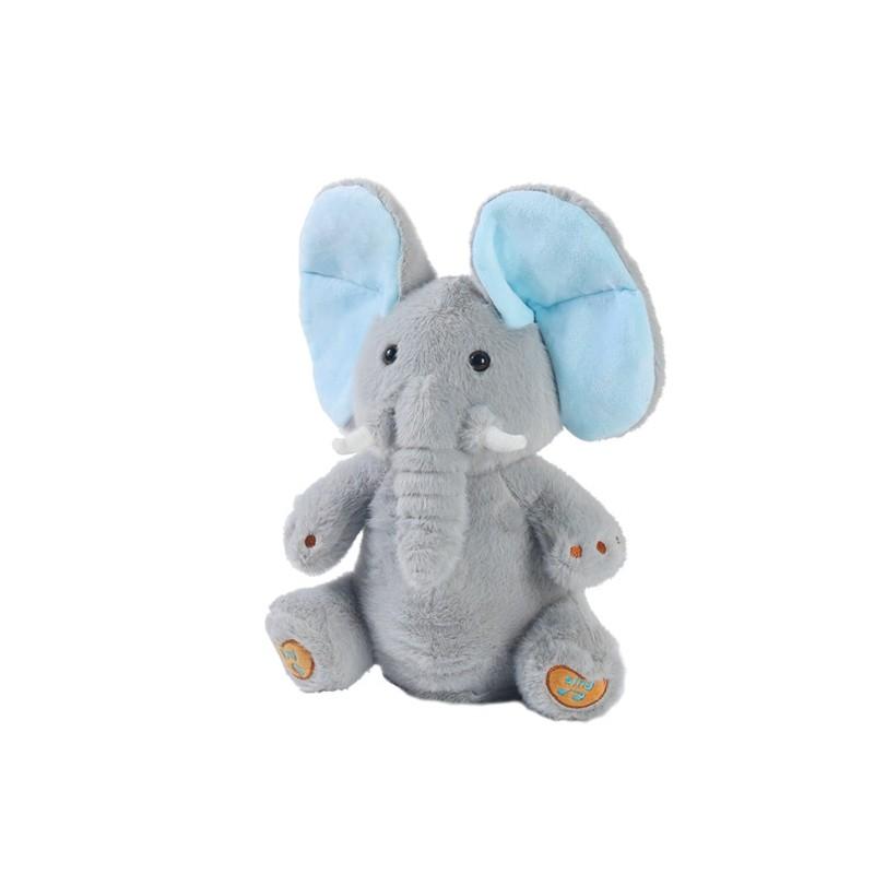 

Plush Elephant Toy With Eye Covering For Kids Interactive Sleep Aid And Comfort синій