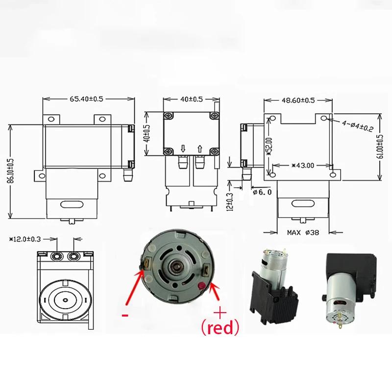 DC 12V 10L/M -80KPa  Mini Vacuum Air Pump Negative Pressure Suction Diaphragm Pump DIY Packer Inflator Large Flow High Pressure