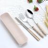 Travel Cutlery Set With Chopsticks Spoon Fork Travel Silverware Set Case For Home Wedding Party Picnic Outdoor College Travel