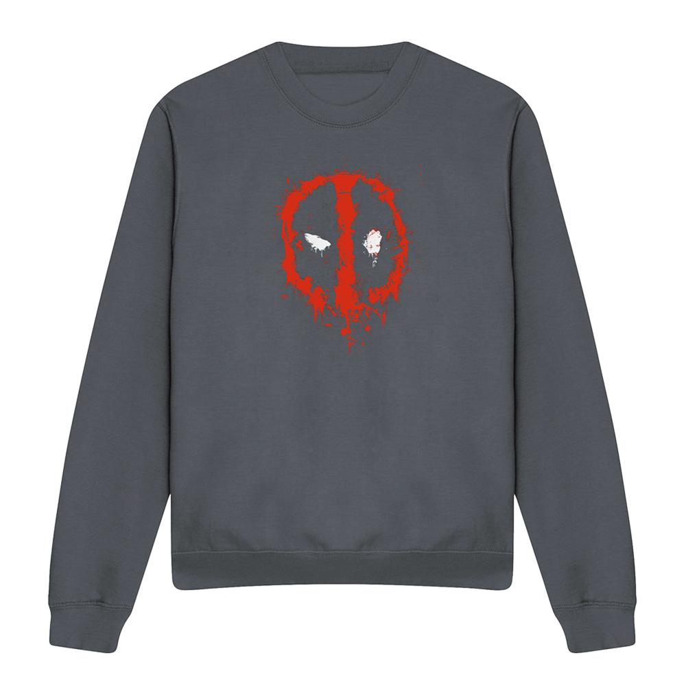 Deadpool Unisex Adult Painted Logo Sweatshirt