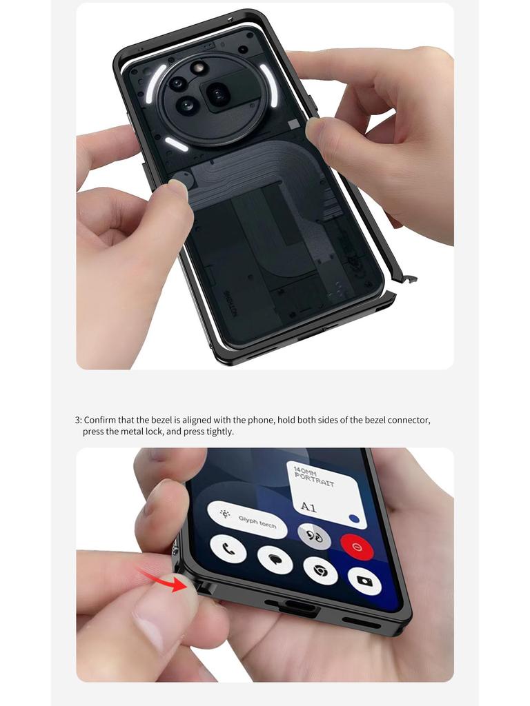 Shockproof Heat-Dissipating Metal Case with Lens Protection for Nothing Phone 3A