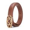 Oval Winding Flower Leather Cowhide Belt Women'S Decorative Dress Suit Retro Belt Women'S Literary Model
