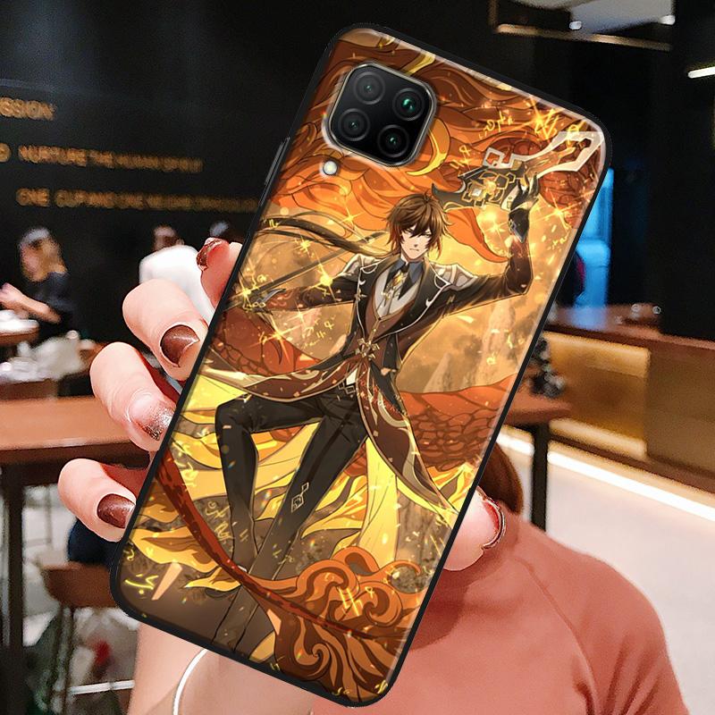 Zhongli Genshin Impact For Huawei Honor 50 8X 9X 10i P20 P30 P40 Lite Pro P Smart 2019 Nova 9 5T Phone Soft Cover