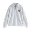 Womens Loose Fit Cotton Blend Half-Zip Hoodie Pullover Long Sleeve Top Winter Casual Wear