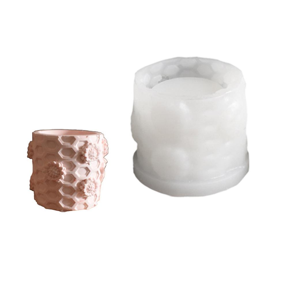 Multifuntional Silicone Mold Honeycomb Theme Storage Box Moulds Suitable for Making Resin or Plaster Candle Holders