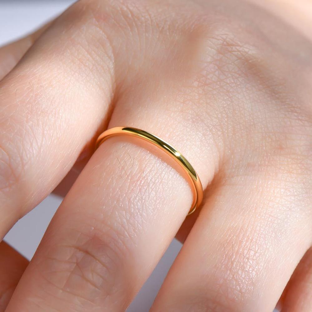 Cbtb Silver S925 Simple Fashion Wedding Ring Plated with Gold Birthday Anniversary Couple Luxury Jewelry